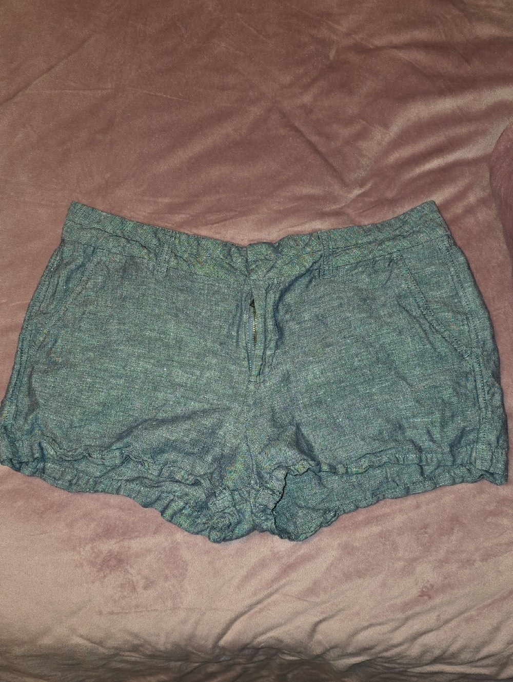 Women's Blue GAP Linen-Blend Shorts, Size 12